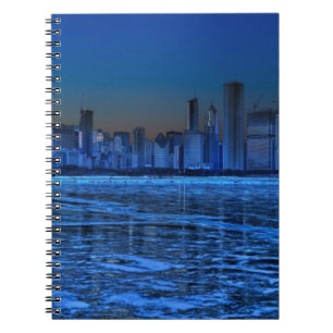Caderno Espiral Cidade de ombros largos e de Lago Michigan