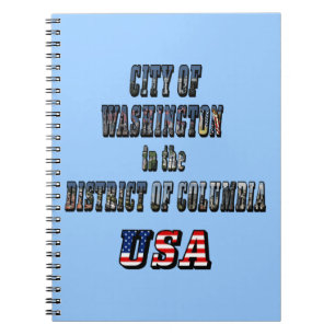 Caderno Espiral Cidade de Washington no Distrito de Columbia EUA