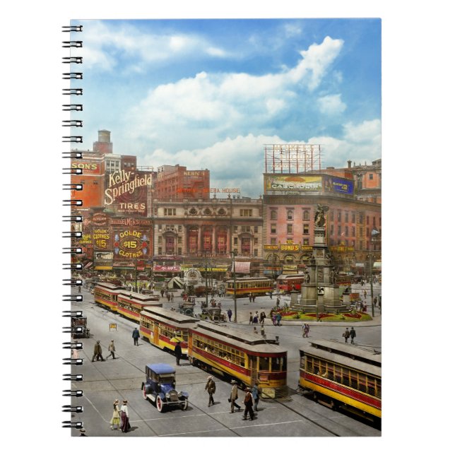 Caderno Espiral Cidade - Detroit MI - Motor City 1917 (Frente)