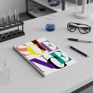 Caderno Espiral "CIÊNCIA" colorida personalizada