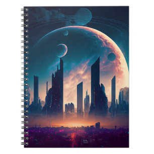 Caderno Espiral Ciência Ficha Espacial Cyberpunk