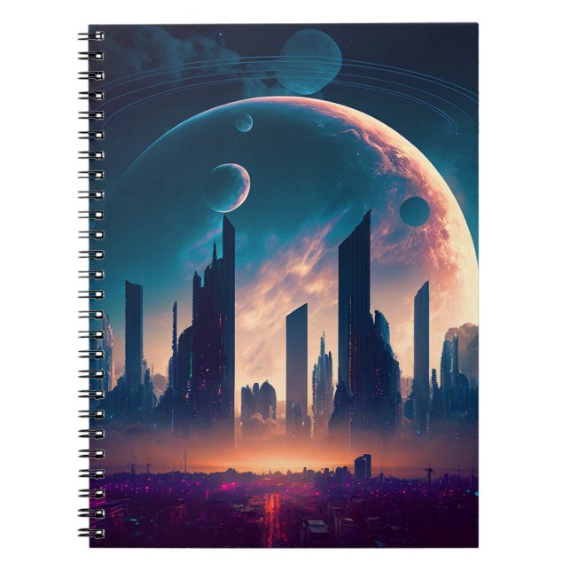 Caderno Espiral Ciência Ficha Espacial Cyberpunk (Frente)