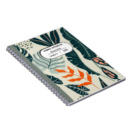 Caderno Espiral Ciência Vibrante em Laranja e Verde