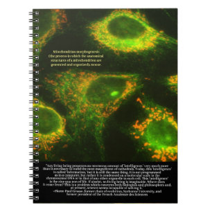 Caderno Espiral Cientistas Dizem... Citação de Grasse e Mitocôn