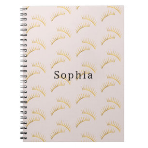 Caderno Espiral Cílios Dourados