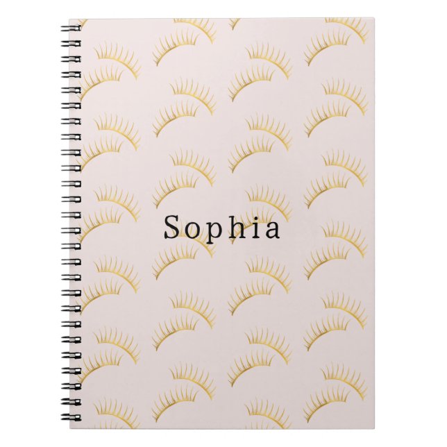 Caderno Espiral Cílios Dourados (Frente)