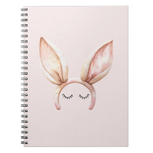 Caderno Espiral Cílios Orelhas de Coelho Rosa