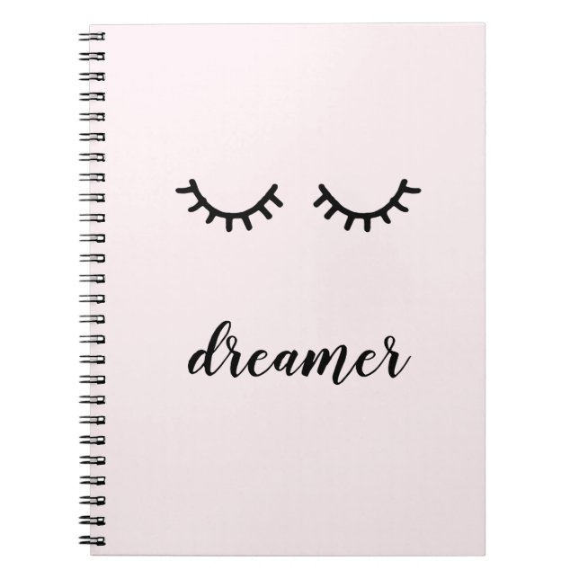 Caderno Espiral Cílios Pretos Rosa (Frente)