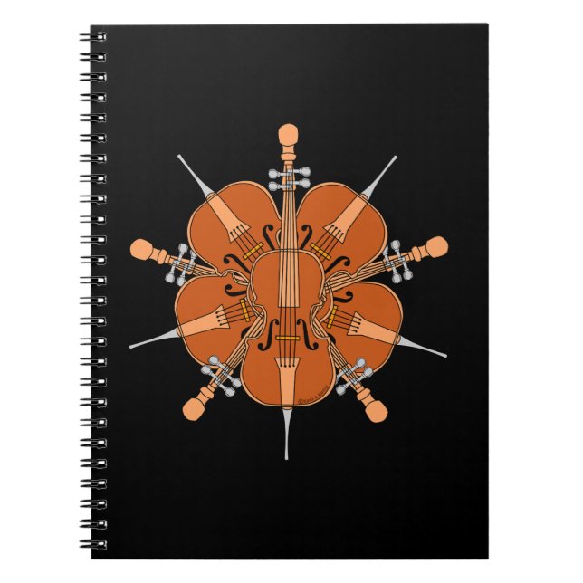 Caderno Espiral Cinco Violoncelos (Frente)