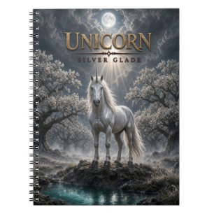 Caderno Espiral Cinema Escuro Unicórnio Prata Glade