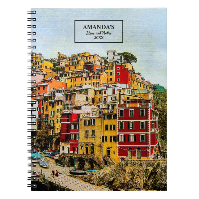 Caderno Espiral Cinque Terre Liguria Itália Viagem Europa (Frente)