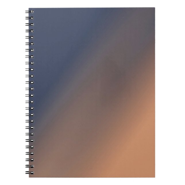 Caderno Espiral Cinza azul e gradiente bege. (Frente)