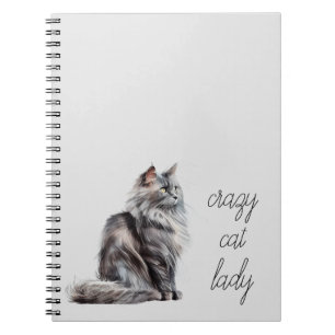 Caderno Espiral Cinza Cat