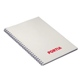 Caderno Espiral Cinza comum de nome personalizado vermelho-claro