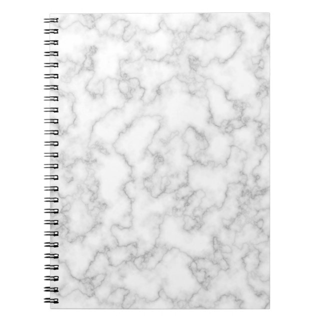 Caderno Espiral Cinza de Padrão Marble Fundo de Pedra Branca Marmo (Frente)