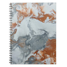 Caderno Espiral Cinza de pintura acrílica de cobre Fundo de Abstra