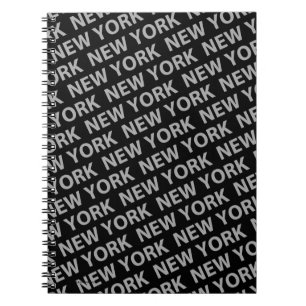 Caderno Espiral Cinza do padrão de Nova York