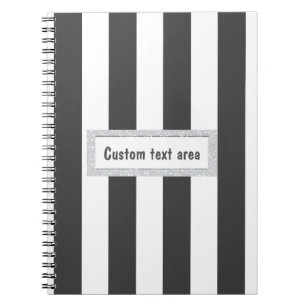 Caderno Espiral Cinza e Diário de striping vertical branco