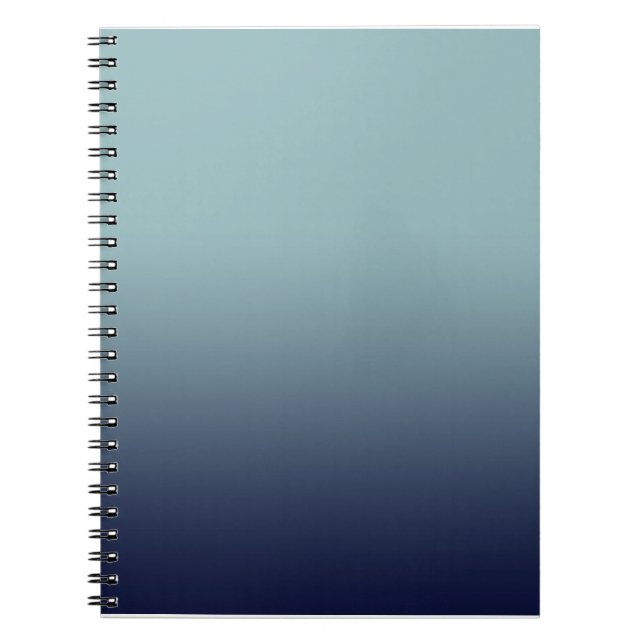 Caderno Espiral Cinza-gradiente azul. (Frente)