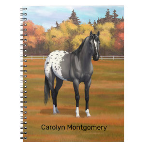 Caderno Espiral Cinza Grulla Appaloosa Quarter Horse Stallion