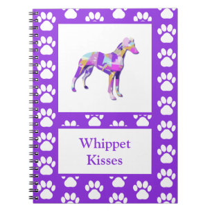 Caderno Espiral Cinza italiana de chicote Pata de silhueta Púrpura