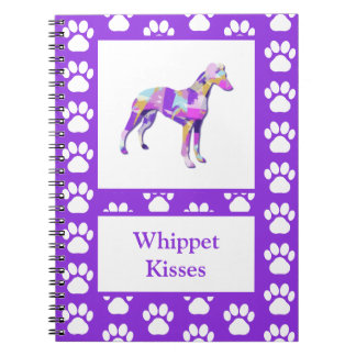 Caderno Espiral Cinza italiana de chicote Pata de silhueta Púrpura