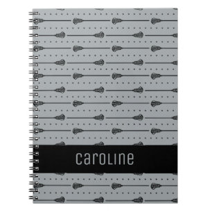 Caderno Espiral Cinza Lacrosse Black Sticks & Dotks