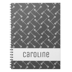Caderno Espiral Cinza Lacrosse White Sticks Patterados