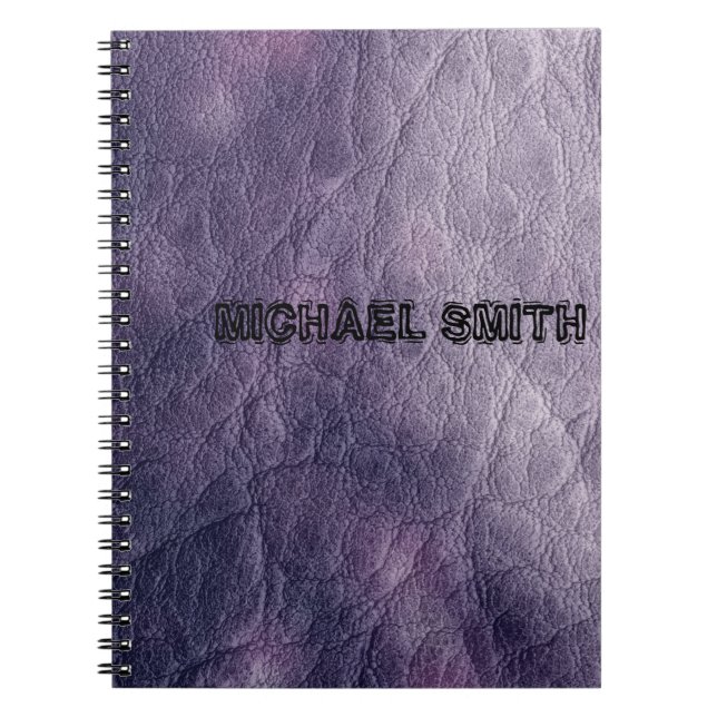 Caderno Espiral Cinza Leather (Frente)