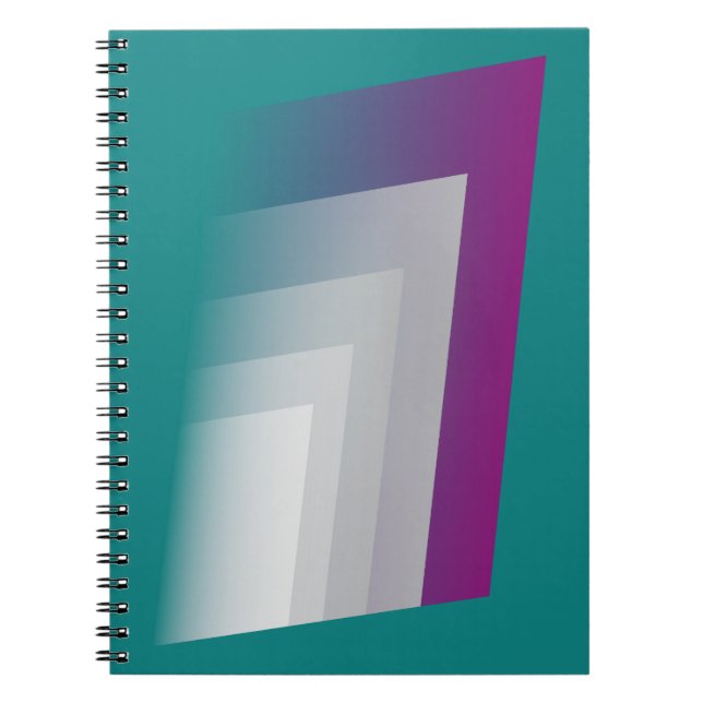Caderno Espiral Cinza magenta teal (Frente)