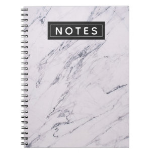 Caderno Espiral Cinza Negra Branca de Marble Moderna Personalizada