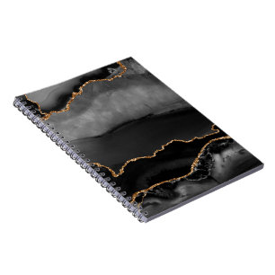 Caderno Espiral Cinza Negra- Manteiga-Manteiga Ouro