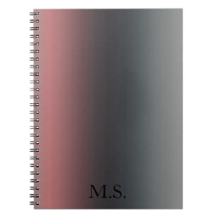 Caderno Espiral Cinza, rosa, gradiente preto, Ombre.