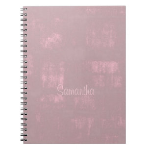 Caderno Espiral Cinza Rosa Simples Mallow Abstrato Seu Nome