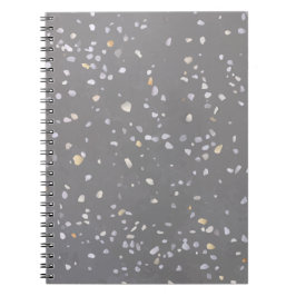 Caderno Espiral Cinza Terrazzo Stone