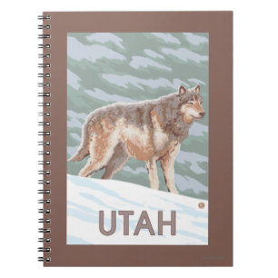 Caderno Espiral Cinza Wolf WaitUtah