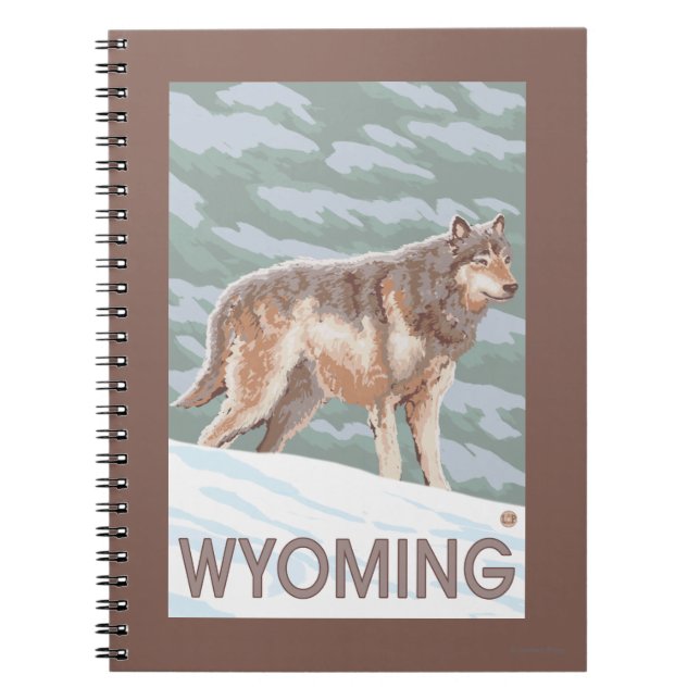 Caderno Espiral Cinza Wolf WaitWyoming (Frente)