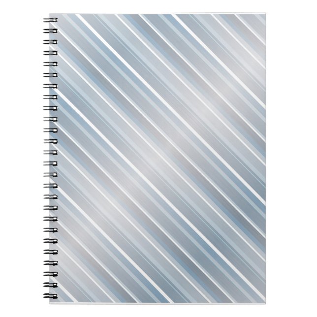 Caderno Espiral cinzas com na moda striped azul (Frente)