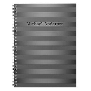 Caderno Espiral Cinzas, estriadas, gradiente, cinzas, simples