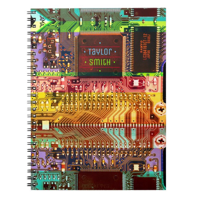 Caderno Espiral Circuito impresso técnico eletrônico PCB legal (Frente)