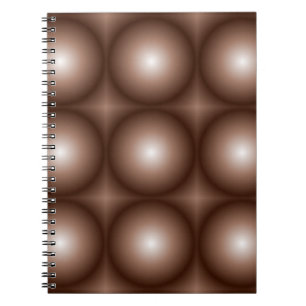 Caderno Espiral Círculo 3D Geométrico Marrom Escuro Mocha Mousse B