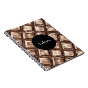 Caderno Espiral Círculo de bar doce de chocolate personalizado