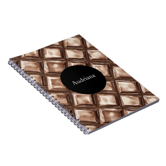 Caderno Espiral Círculo de bar doce de chocolate personalizado (Lado Direito)