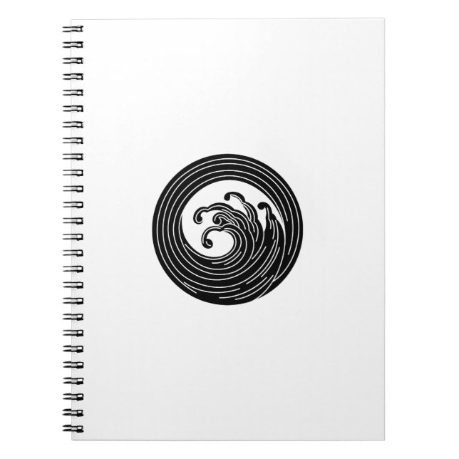 Caderno Espiral Círculo de onda em turbilhão (Frente)