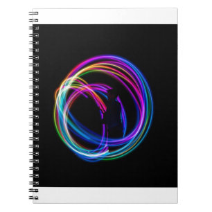 Caderno Espiral círculo neon-arco-íris