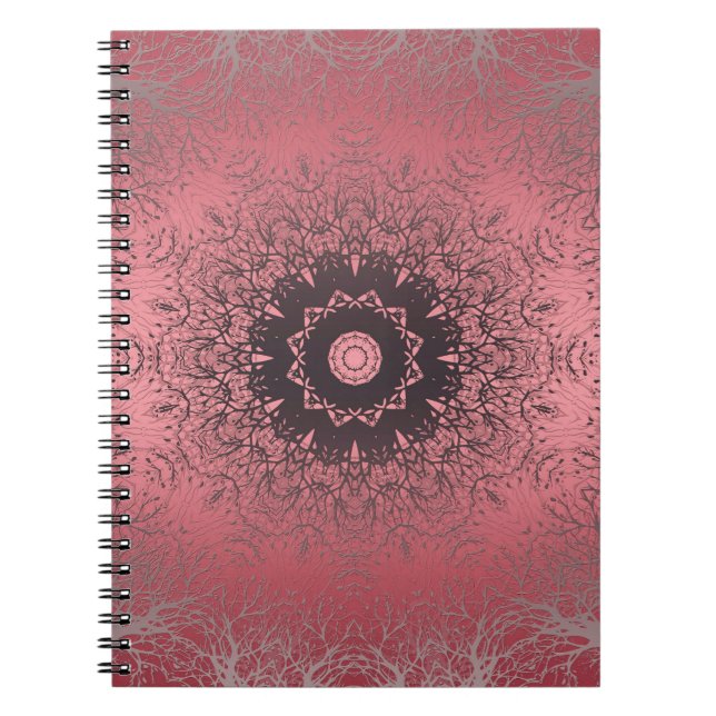 Caderno Espiral Círculo redondo abstrato mandala sem costura (Frente)