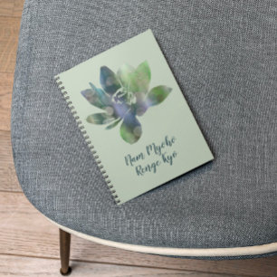 Caderno Espiral Círculo Verde Espirituoso Flor Lotus Nam Myoho Ren