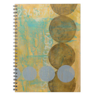 Caderno Espiral Círculos castanho escuro e Cinza com números