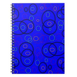 Caderno Espiral Círculos coloridos em azul