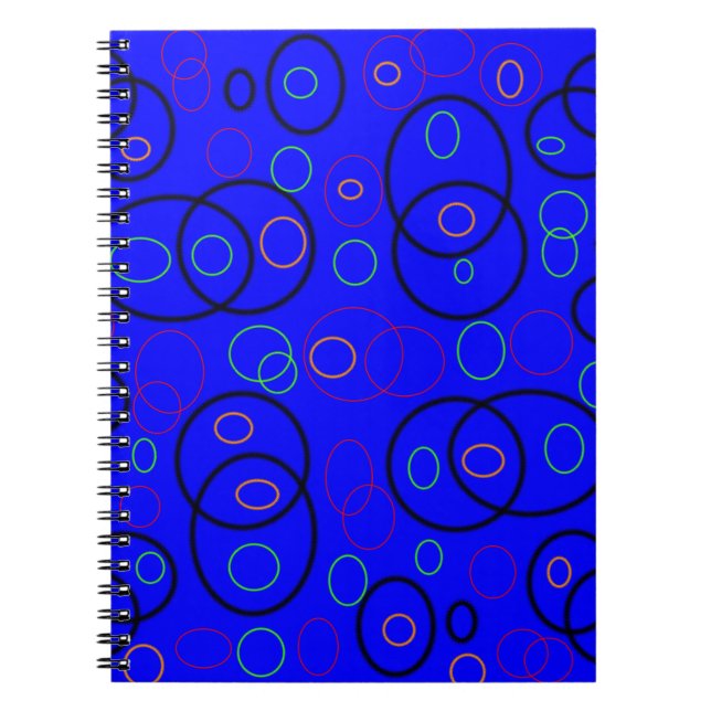 Caderno Espiral Círculos coloridos em azul (Frente)
